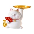 thumbnail image 4 of Estatua de resina de gato Macarena Estatuilla Bandeja de servicio Caja de almacenamiento junto a la cama Caja de ahorros Titular de la llave Alcancía Maceta Blanco, 4 of 8