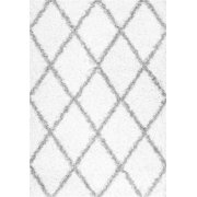 Black and white diamond pattern rug
