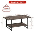 thumbnail image 2 of Garvee 2-Tier Farmhouse Wood Coffee Table with Storage Shelf, 40.9" x 21.7" x 18.1",Dark Oak, 2 of 8