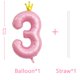 thumbnail image 2 of Globo hzqruqh Corona rosa con número 3, 40 cm, lámina de mylar, 2 of 9