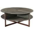 thumbnail image 2 of Everett Solid Wood Cocktail Table in Cast Iron Base in Gray, 2 of 3