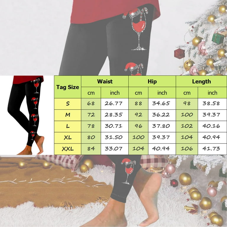 Christmas Holiday Print Leggings for Women - High Waisted