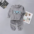 thumbnail image 3 of Toddler Girl Flannel Pajama Set Winter Warm Cartoon Sleepwear Outfits Cute Unisex Homewear, 3 of 3