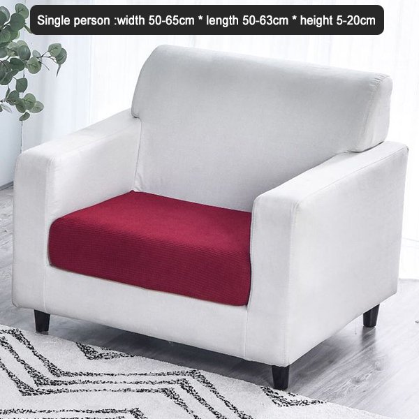 CAROOTU Solid Color Thicken Elastic Sofa Seat Cushion Cover Furniture Protector Corn