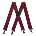 thumbnail image 2 of SGFCWSX Men's X-Back Suspenders, Adjustable 4-Clip Elastic Formal Casual Wine, 2 of 3