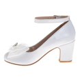 thumbnail image 3 of Badgley Mischka Girls Double Ankle Strap Dress Shoes. (Little Kids Big Kids), White Patent, Size: 1, 3 of 7