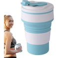 thumbnail image 3 of Collapsible Coffee Cup, Portable Foldable Travel Mug, Durable And Reusable Camping Cup, Silicone Foldable Mug With Lid, 3 of 5