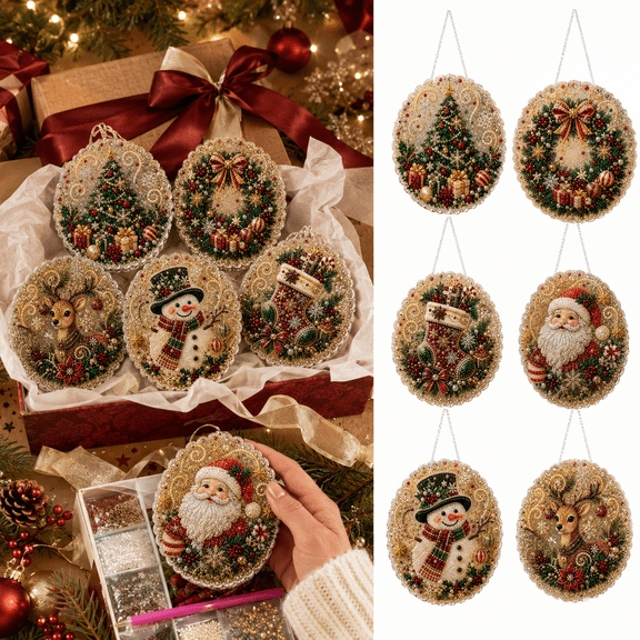 Christmas Pearl Diamond Art Hanging Ornament Kit, Premium 3D Pearl Christmas Wall Art Kit, DIY Holiday Diamond Painting Craft for Adults, Christmas Tree Design, Seasonal Home Decor Gift A