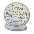 thumbnail image 2 of Unfinished Wood Etched Tree Snowman Snowglobe Shape 24" / 1/8", 2 of 2