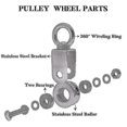 thumbnail image 4 of 500kg Heavy Duty Lifting Pulley with 2 Bearings, 48mm Cable Pulley for Smooth Operation, 4 of 4
