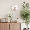 thumbnail image 2 of Large Wall Clock 14 Inch Floral Rabbits Easter Round&nbsp;Silent Decorative Wall Clocks Battery Operated for Living Room Bedroom Kitchen Classroom Decor, Pink Spring Roses Flowers Eggs White, 2 of 7