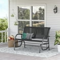 thumbnail image 2 of Person Outdoor Glider Bench, Patio Double Swing Rocking Chair Loveseat w/ Powder Coated Steel Frame, 2 of 8