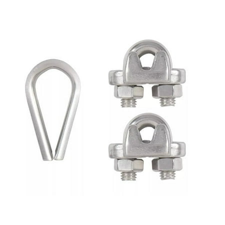 

1 PC-National Hardware N100-345 Cable Clamp Kit 1/4 Inch Stainless Steel