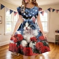 thumbnail image 2 of Edvintorg Girls Fly Sleeve Dresses 4Th Of July Crew Neck Party Dress Birthday Causal Princess A Line Dress Size 5-14, 2 of 8