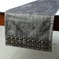 thumbnail image 5 of Decorative Grey Table Runner 6 - 8 Seater Table Runner (14 x 90 inch), Crystals & Foil Table Runner, Suede fabric Table Linen, Geometric Pattern Halloween Decorations - Crystal Susan, 5 of 10