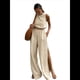 thumbnail image 1 of Conjuntos de 2 Piezas para Mujer: Chaleco de , Conjuntos Casuales Elegantes, Pantalones de Pierna con Abertura Alta. Caqui S, 1 of 7