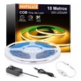 thumbnail image 1 of Tira de luces LED COB de color blanco c&aacute;lido 10M, Tira de LED, luces LED de alto brillo con 3200 LED, Luz LED COB 110LM 180 Grados de Iluminaci&oacute;n Cortable para Dormitorio (3000K,, 1 of 8