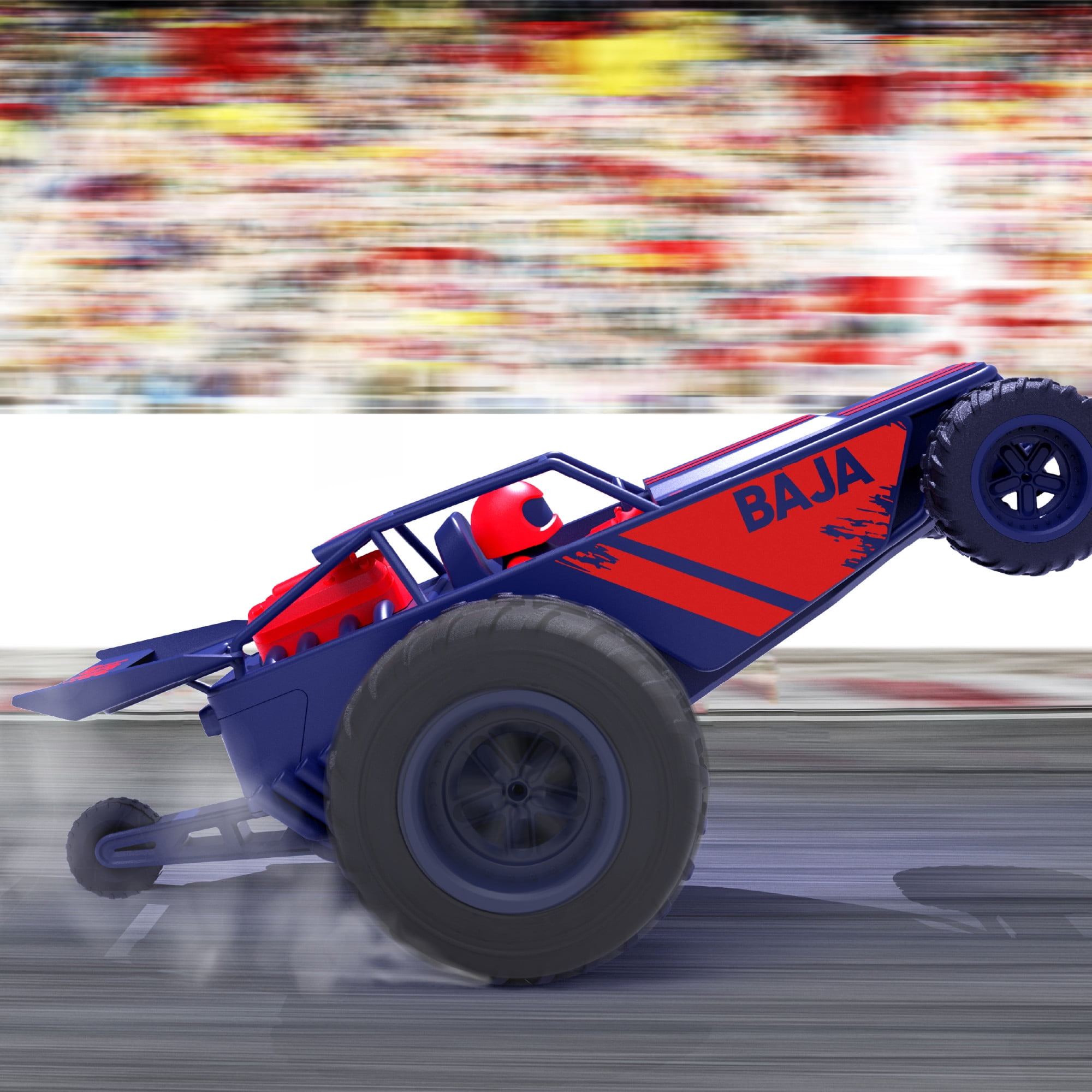 Sharper Image® Baja Street Racer RC Car, High-Speed Stunts, LED Headlights, and Oversized Dragster Tires