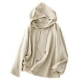 thumbnail image 2 of Wowcloth Woman's Long Sleeve Hooded Shirt, Casual Fashion with Linen-Cotton Blend, Versatile for Daily Use, 2 of 9
