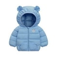 thumbnail image 2 of Vedolay Girls Winter Coat Baby Girls Long Sleeve Hooded Coat Top 2023 Light Blue,100, 2 of 4