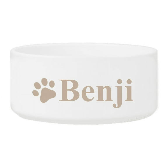 JDS Personalized Classic Large Dog Bowl, Happy Paws