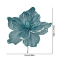 thumbnail image 3 of Torqee Artificial Poinsettia Flowers,Christmas Fake Floral Stems with Velvet Petals,Red Berry Winter Holiday Wedding Home Decor,Blue,12.6x8.7in, 3 of 5