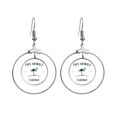 thumbnail image 1 of Cartoon Flango Animal Blue Outline Earrings Dangle Hoop Jewelry Drop Circle, 1 of 3