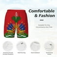 thumbnail image 3 of Mens Red Coat Of Arms Of Haiti 2 in 1 Quick Dry Swim Trunks with Compression Liner Beach Shorts, 3 of 6