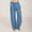 #02,Navy, variant on Women Casual Linen Drawstring Elastic Waist Long Wide Leg Pants
