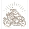 thumbnail image 3 of Motorcycle Duvet Cover Set, Outline Drawing of a Classic Racer Making a Turn Vintage Style Art Print, Decorative 3 Piece Bedding Set with 2 Pillow Shams, Queen Size, Taupe and White, by Ambesonne, 3 of 3