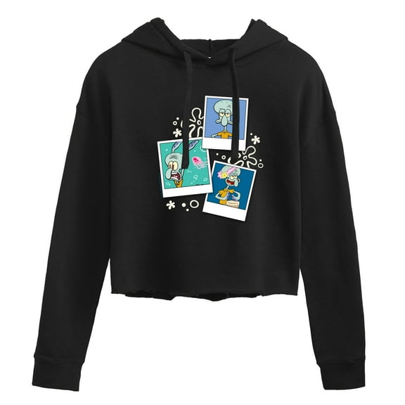 SpongeBob SquarePants - Squidward Photos - Juniors Cropped Pullover Hoodie