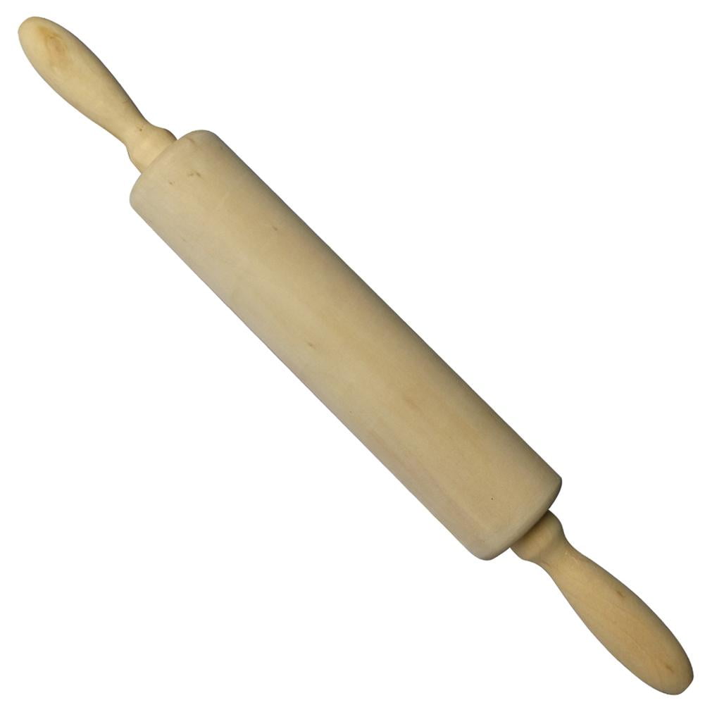 Fyearfly Wooden Rolling Pin with Handles, Primary Color Kids Rolling ...