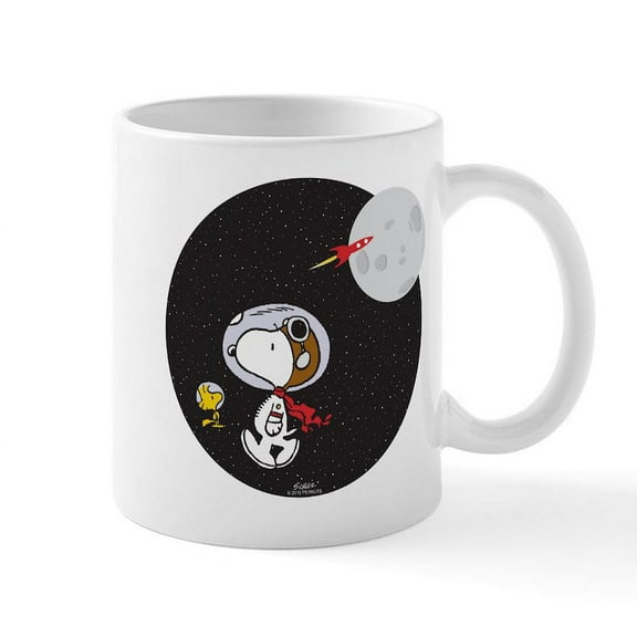 CafePress - Space Snoopy 11 Oz Ceramic Mug Mugs - 11 oz Ceramic Mug - Novelty Coffee Tea Cup