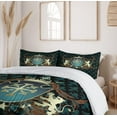thumbnail image 7 of Ambesonne Medieval Duvet Cover Set, Heraldic Design from Middle Ages Coat of Arms Crown Lions and Swirls, Decorative 3 Piece Bedding Set with 2 Pillow Shams, Queen Size, Teal Black Cinnamon Queen Teal Black Cinnamon, 7 of 7