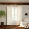 thumbnail image 6 of Archaeo  Cotton Blend Button Semi-Sheer  Tab Top Single Curtain Panel, 1 Panel, Cream, 40”W x 84"L, 6 of 9