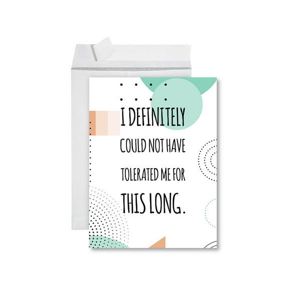 Koyal Wholesale Funny 1st Year Wedding Anniversary Jumbo Card With Envelope, Tolerated Me For This Long, Set of 1