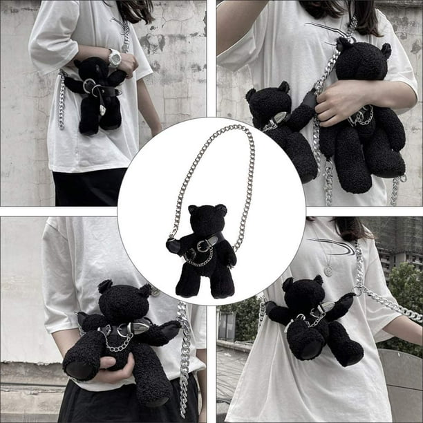 Crossbody Bag with Chain Stuffed Animal Purse Teddy Bear Purse Gothic Purse  