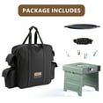 thumbnail image 7 of COSIEST Foldable Outdoor Propane Fire Pit, 15.7 inch Smoke Less Fire Table with Baking Tray, Mini Stainless Seel Iron Fire Pit with Portable Bag, Fire Glass for BBQ, Camping, Party, Yard, Green, 7 of 7