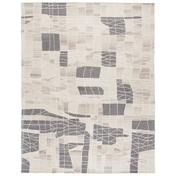 SAFAVIEH Pine Albina Geometric Area Rug, Ivory/Light Brown, 8' x 10'