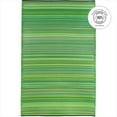 thumbnail image 4 of Fab Habitat Outdoor Rug - Waterproof, Fade Resistant, Crease-Free - Premium Recycled Plastic - Striped - Porch, Deck, Balcony, Mudroom, Laundry Room, Patio - Cancun - Green - 3 x 5 ft, 4 of 10