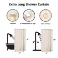 thumbnail image 3 of Natural Extra Long Shower Curtain Polyester Hook Less Cubic 79"L x 71"W, 3 of 4