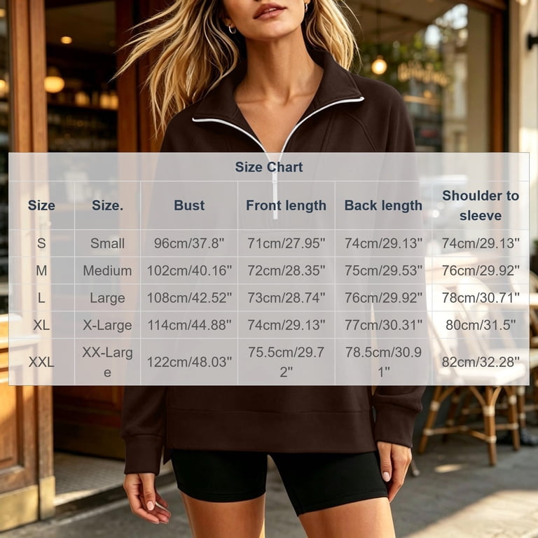 Smsaxvxz Quarter Zip Pullover Tops Womens Fall Fashion Sweatshirts Soft ...