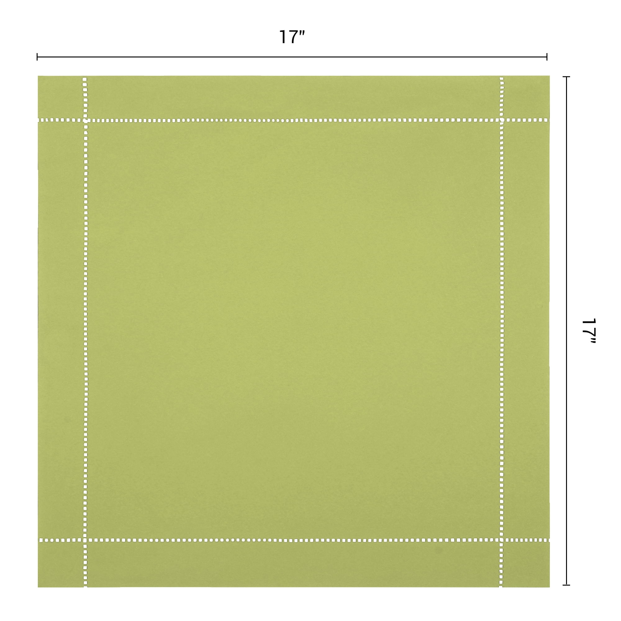 Unique Bargains 12 Pack Washable Polyester Cloth Napkins for Dining Grass Green 17"x17"