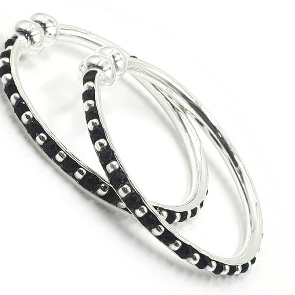 925 Sterling Silver New Born / Toddler Kids Black Beads Kada - Style#08 Diameter Size: 1.4 inch(0-6 month)