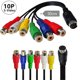 thumbnail image 5 of 10 Pin S-Video to Female RGB 6 RCA 10 Pin Din S-Video Male Component Cable 30cm for PC HDTV RGB Component Cable 30cm, 5 of 5