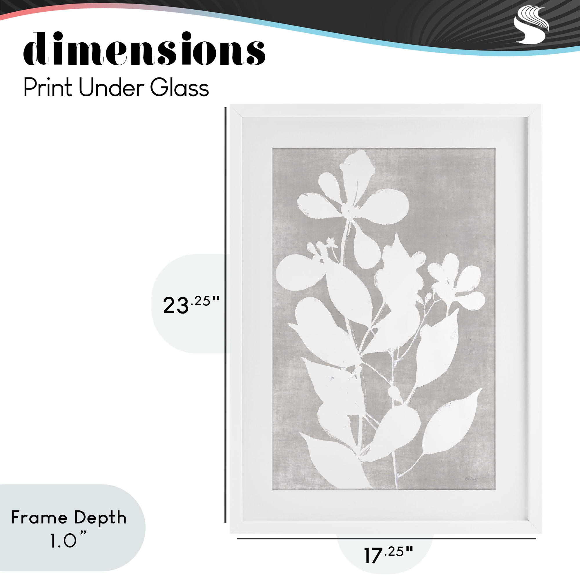 Stupell Industries Minimalist Foliage Impression White Framed Print Under Glass, design by Stellar Design Studio