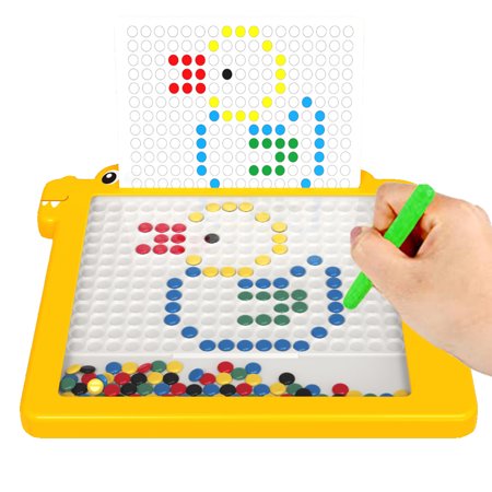 Girony Magnetic Drawing Board for Toddlers 1-3, Magnetic Dot Art for Kids 3,4,5 Year Old, Colorful Drawing Board with Magnetic Pen & Cards, Educational Toys, Great Gifts for Boys Girls