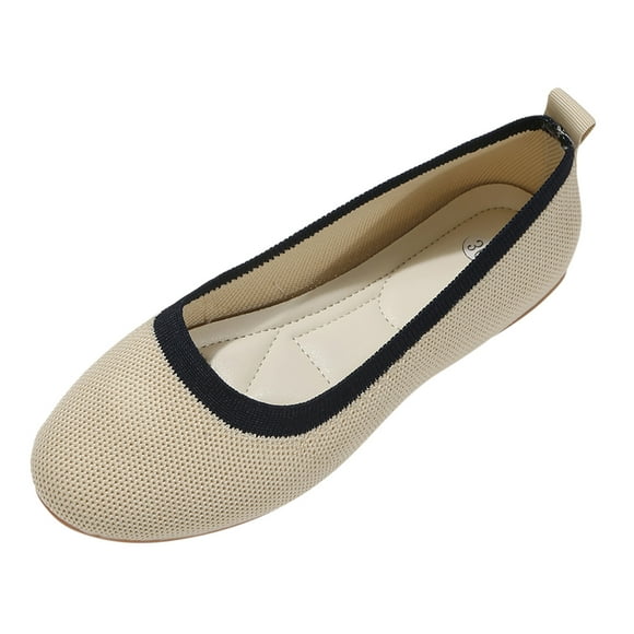 TOWED22 Women’s Round Toe Flats Shoes Ballet Flats Dressy Comfortable Flats for Women(Beige,8.5)