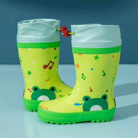

Boys Casual Cartoon Dinosaur Print Rain Boots Waterproof Non-slip Mid Calf Slip-on Boots For Outdoor