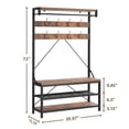thumbnail image 3 of Studyset Industrial Hall Tree,Entryway Bench with Coat Rack freestanding,Wood Look Accent Large Shoe Rack Bench with Storage Shelf Hanging Bar,8 Hooks Rustic Brown 39.9"x15.7"x72", 3 of 7